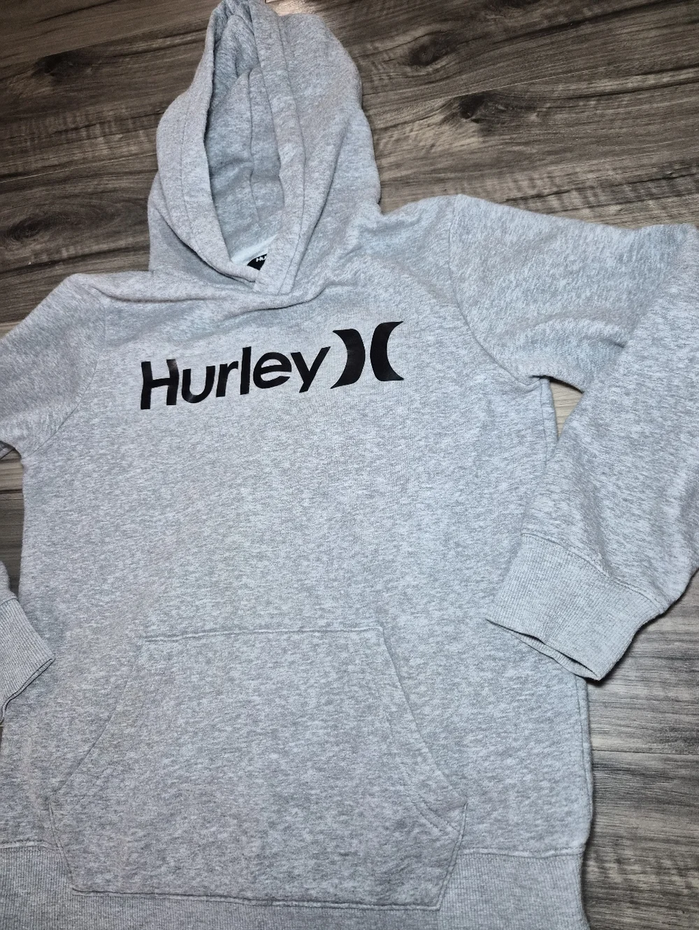 Hurley Light Gray Pullover Hoodie with Black Logo 14/16